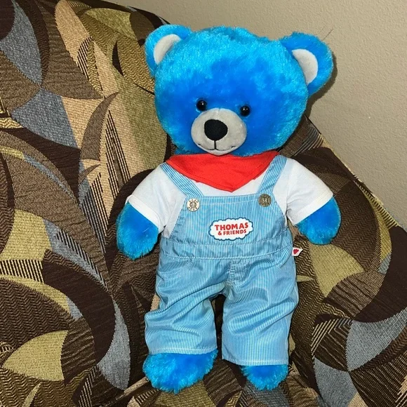 Build-A-Bear Workshop Thomas Train & Friends Blue Bear 2018 Plush & Outfit - Picture 1 of 5
